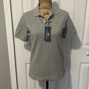 BNWT Vineyard Vines Gray Classic Pique Polo